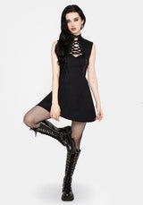 Vixelle Lace Up Front Cutout Mini Dress EU 34