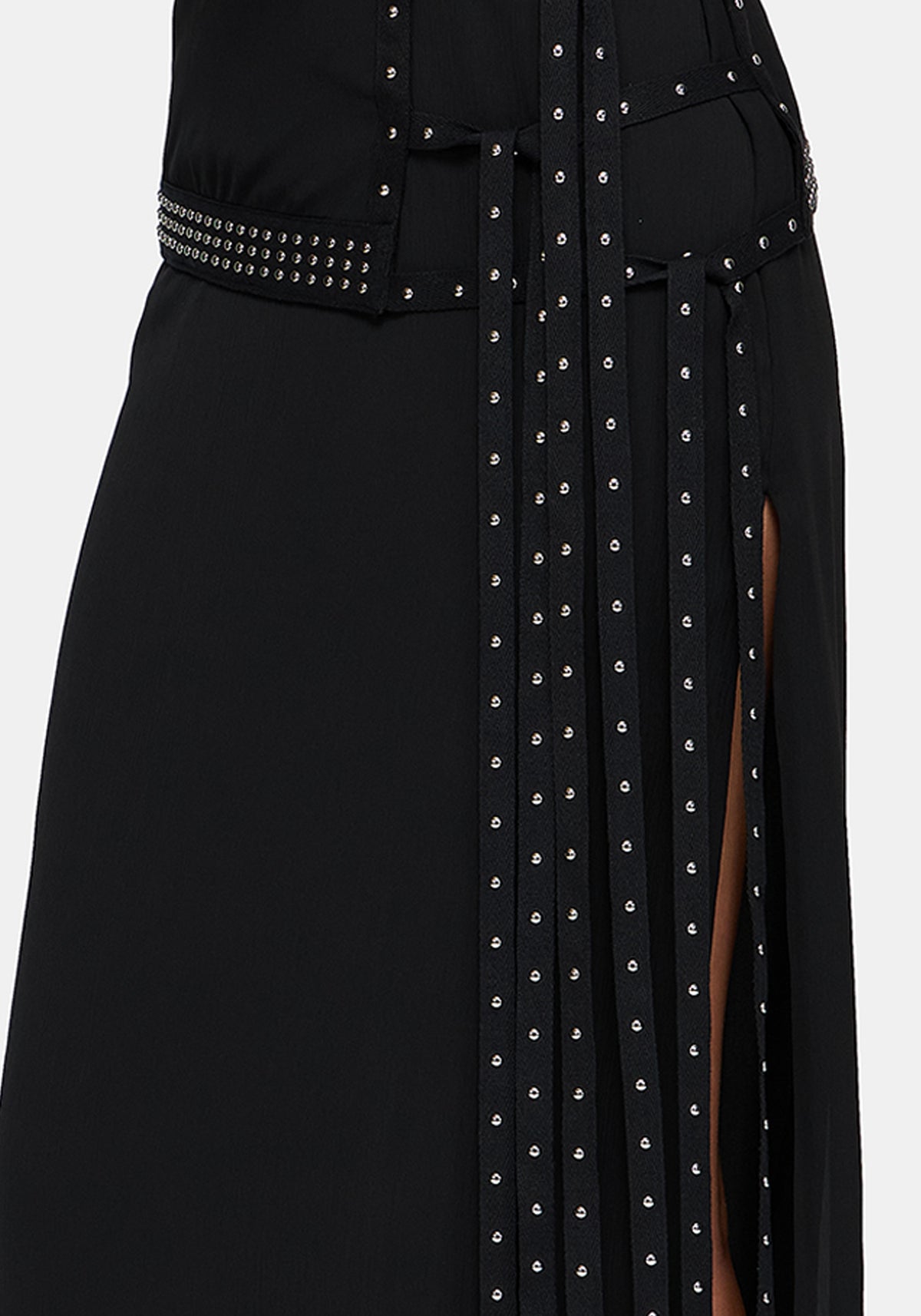 Emara Öse Piercing Belted Maxikleid (Two-Piece Set)
