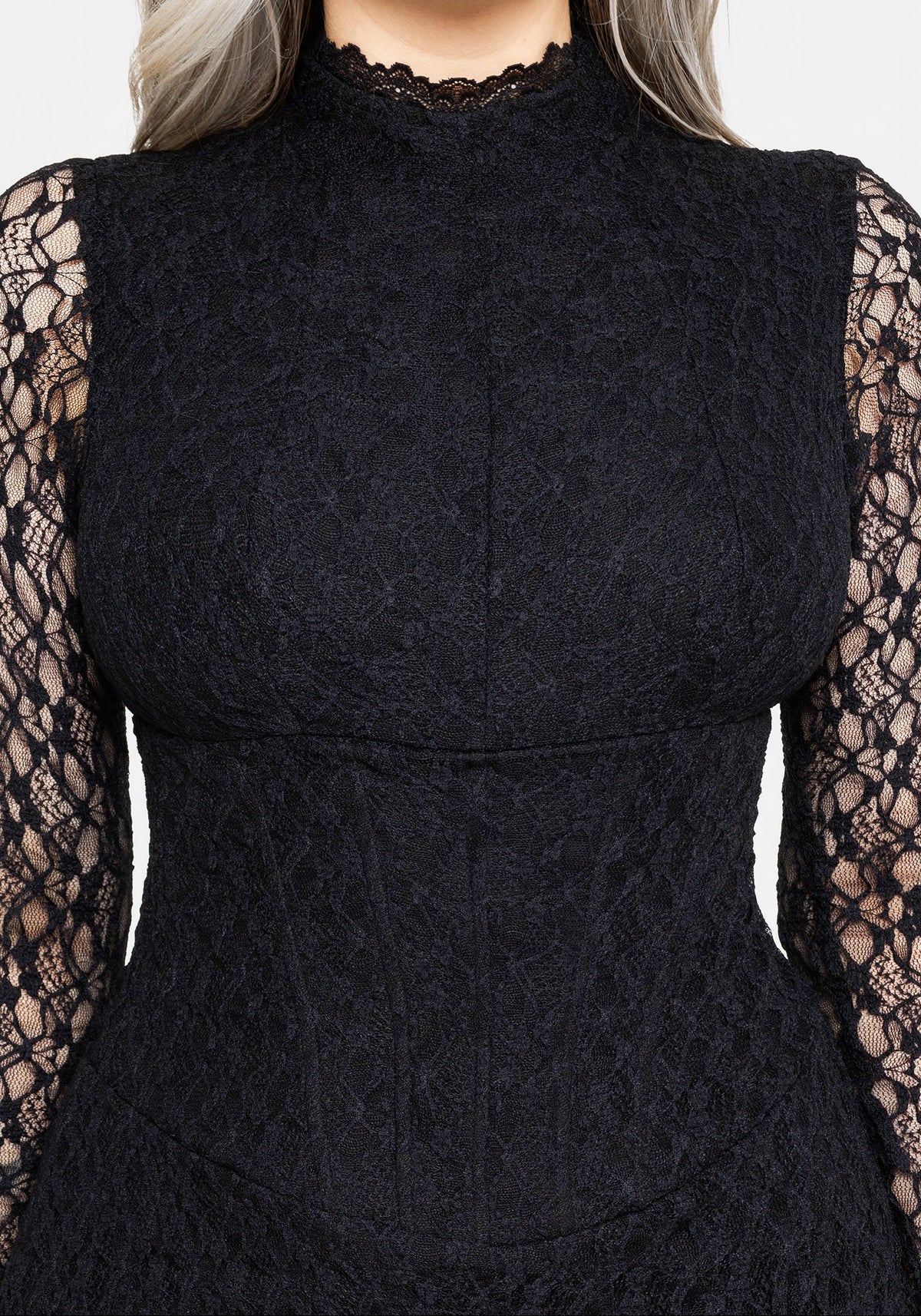 Amoura Boned Waist Corset Lace Mini Dress EU 34