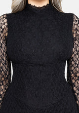 Amoura Boned Waist Corset Lace Mini Dress EU 34