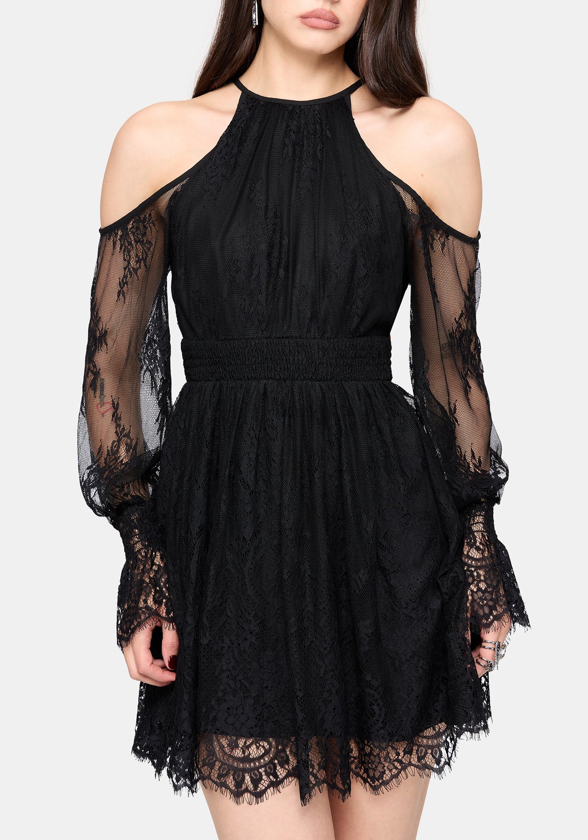 Amelie Lace Schulterfrei Minikleid