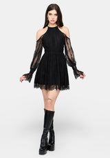 Amelie Lace Cold Shoulder Mini Dress