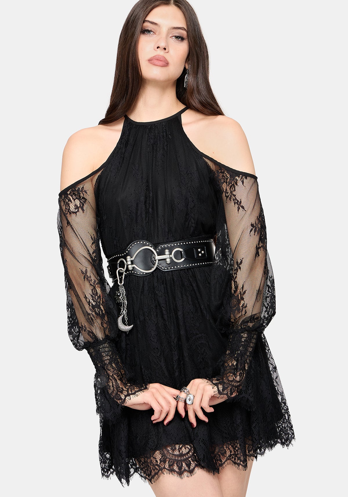 Amelie Lace Schulterfrei Minikleid