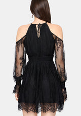 Amelie Lace Cold Shoulder Mini Dress