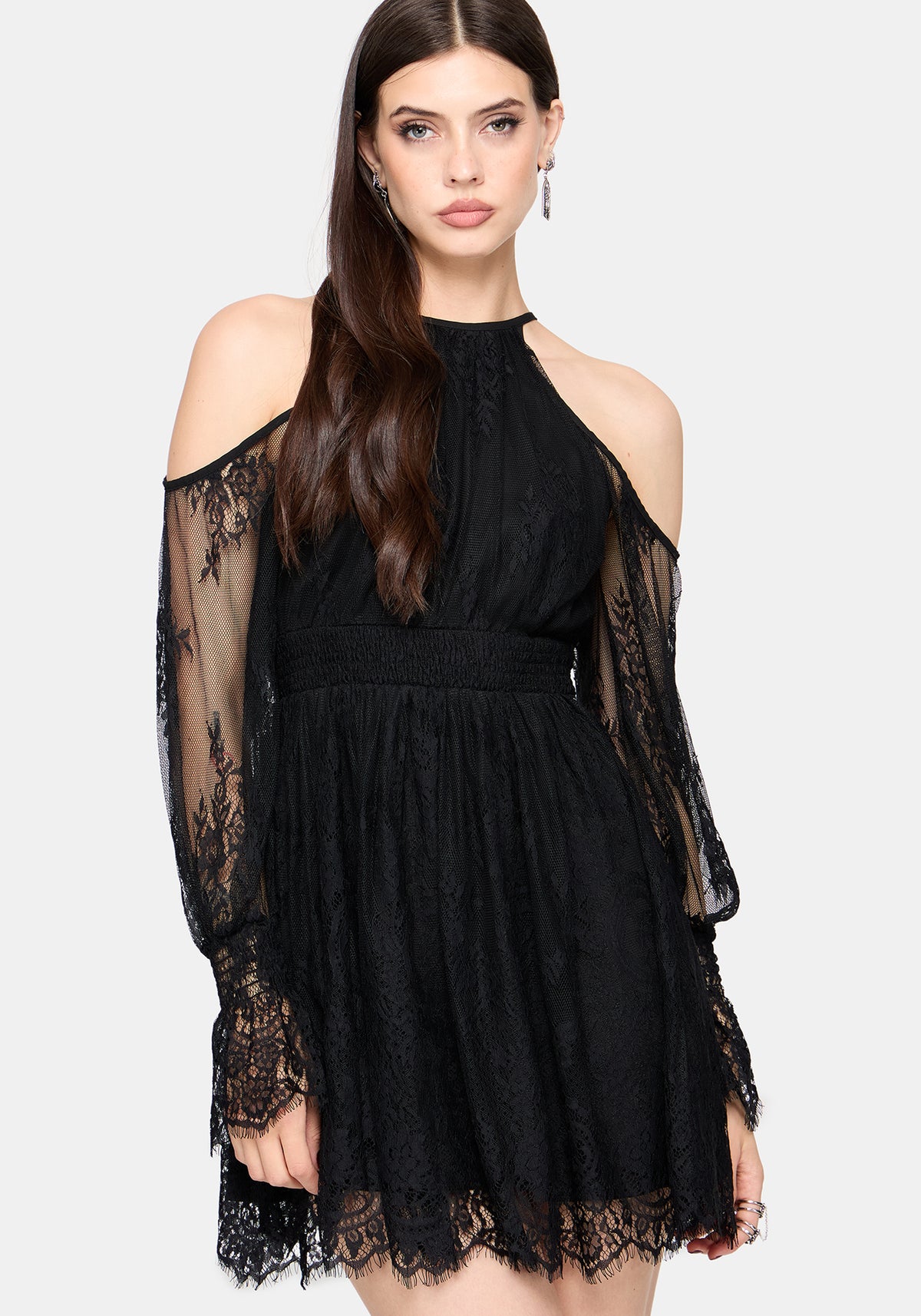 Amelie Lace Schulterfrei Minikleid