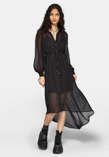 Eimhir Chiffon High-low Midi Shirt Dress