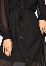 Eimhir Chiffon High-low Midi Shirt Dress