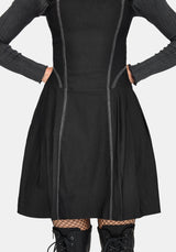 Virexia Kontrastnaht Plissiert Minikleid