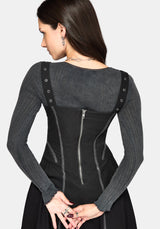 Virexia Kontrastnaht Plissiert Minikleid