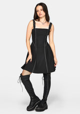 Virexia Kontrastnaht Plissiert Minikleid