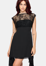 Mairi Lace Overlay Hanky Hem Mini Dress