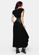 Marsail PU Korsett and Jersey Maxikleid Set (2-Piece)