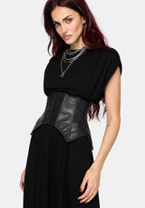 Marsail PU Korsett and Jersey Maxikleid Set (2-Piece)