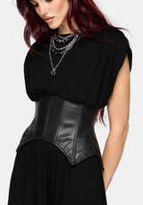 Marsail PU Korsett and Jersey Maxikleid Set (2-Piece)