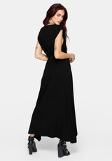 Marsail PU Korsett and Jersey Maxikleid Set (2-Piece)
