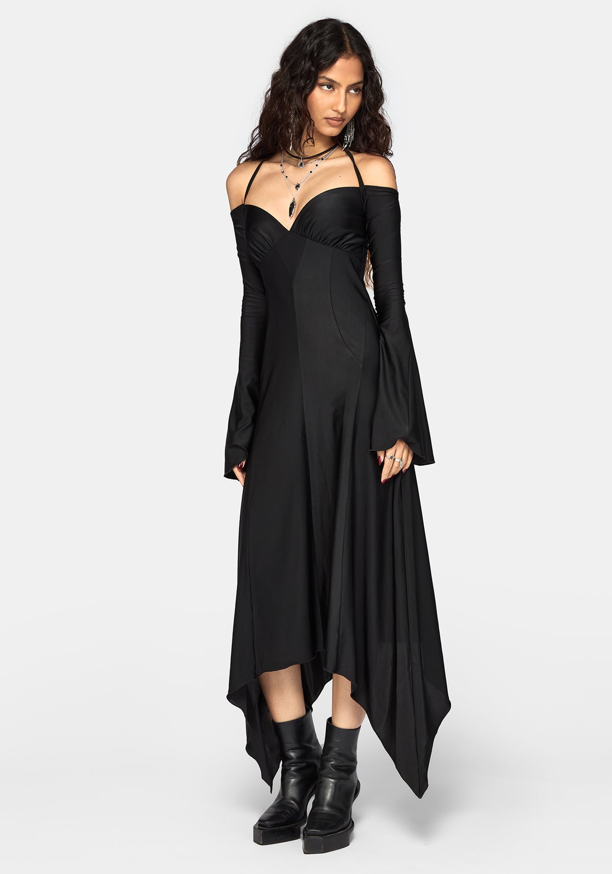 Aurelia Slinky Halter Strap Midaxi Dress