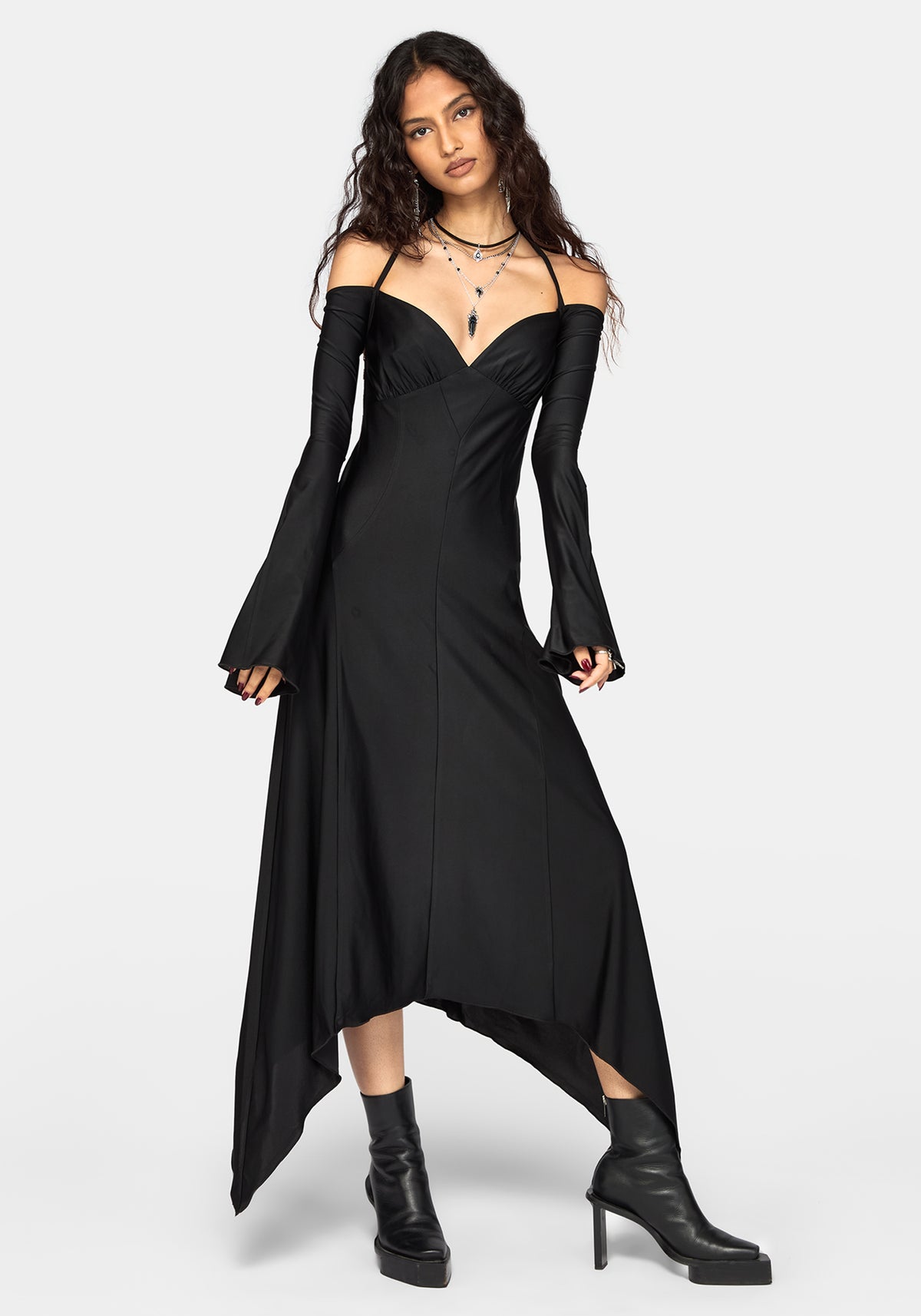 Aurelia Slinky Halter Strap Midaxi Dress