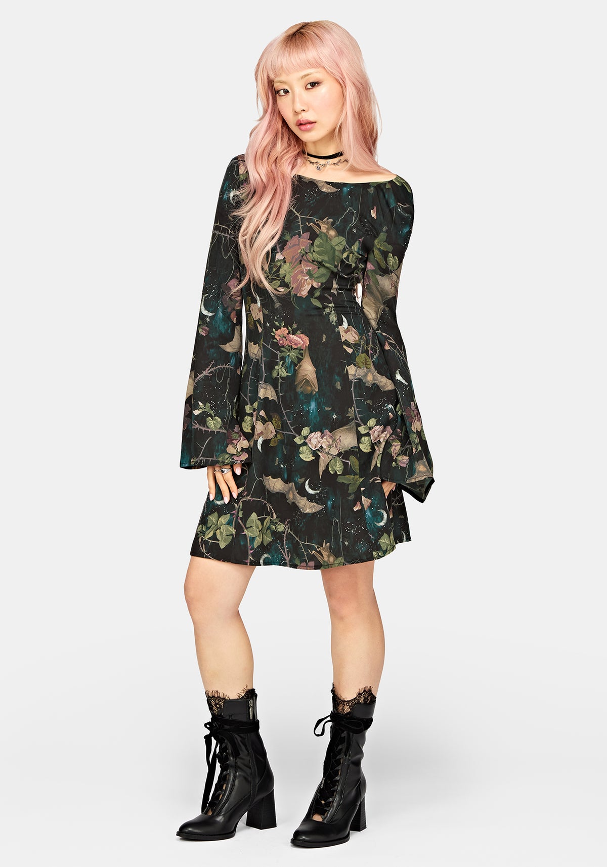 Atilla Print Cowl Neck Mini Dress
