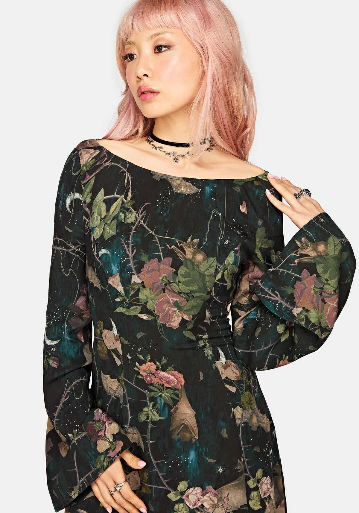 Atilla Print Cowl Neck Mini Dress