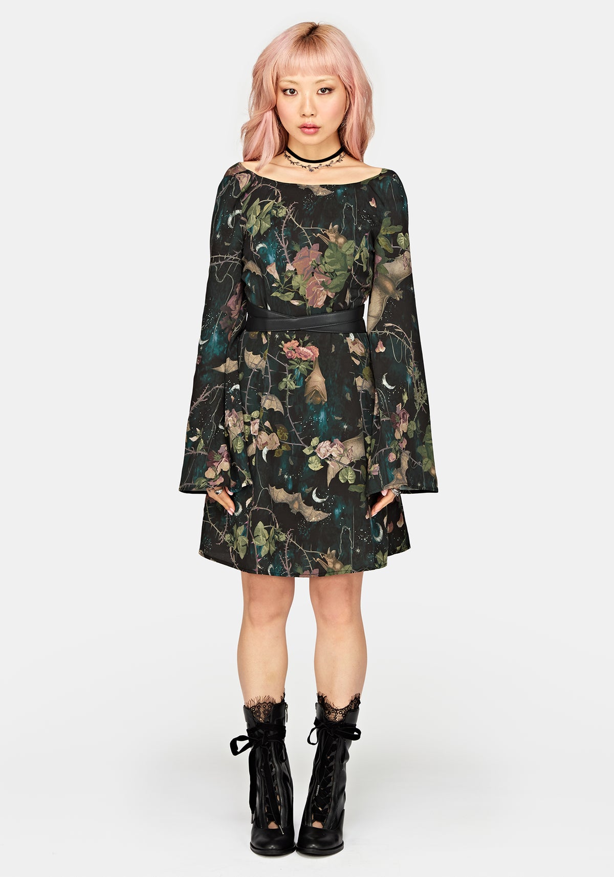 Atilla Print Cowl Neck Mini Dress