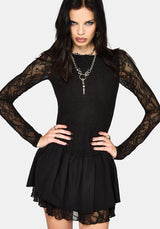 Erisda Lace Bodysuit Mini Dress