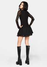 Erisda Lace Bodysuit Mini Dress
