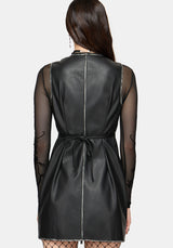 Lavinia Zipper Front PU Mini Dress