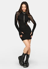 Adalyn Lace Panelled Bodycon Mini Dress