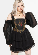 Lilet Boho Embroidered Corset Mini Dress EU 34