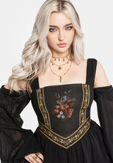 Lilet Boho Embroidered Corset Mini Dress EU 34