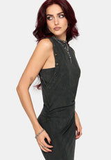 Vale Ärmellos Öse Midikleid
