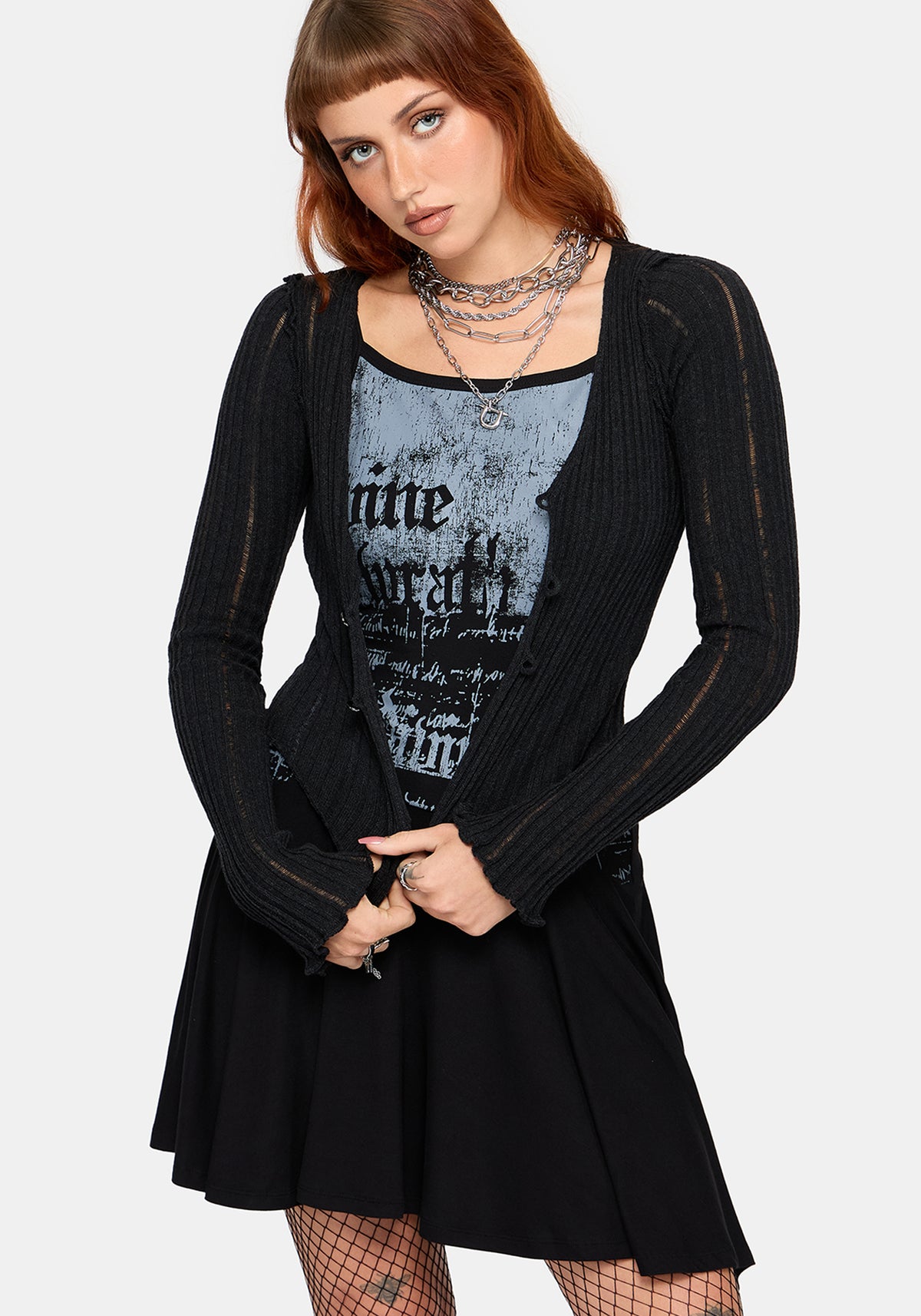 Zael Asymmetrisch Saum Graphic Camisole Minikleid