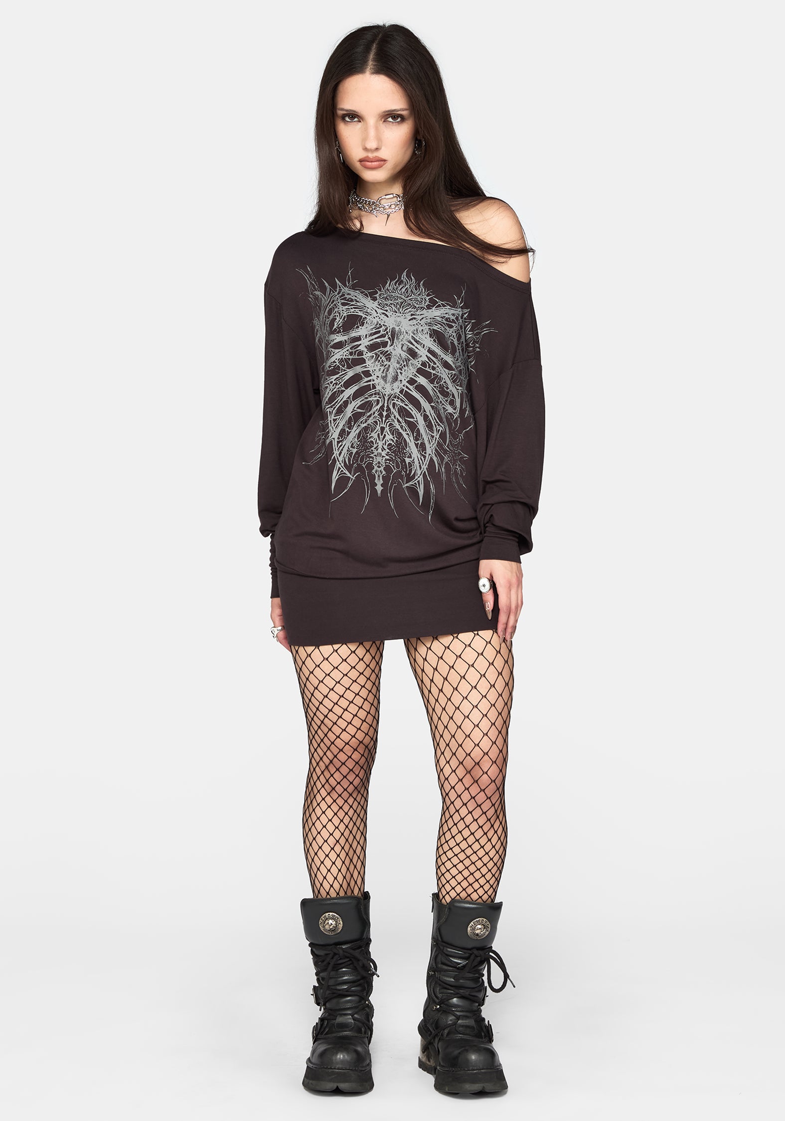 Nya Graphic Bodycon Skirt Mini Dress