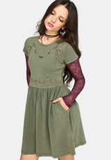 Genevra Bestickt Baumwolle Mini Smock Kleid
