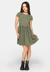 Genevra Bestickt Baumwolle Mini Smock Kleid