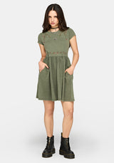 Genevra Bestickt Baumwolle Mini Smock Kleid