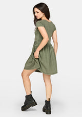 Genevra Bestickt Baumwolle Mini Smock Kleid
