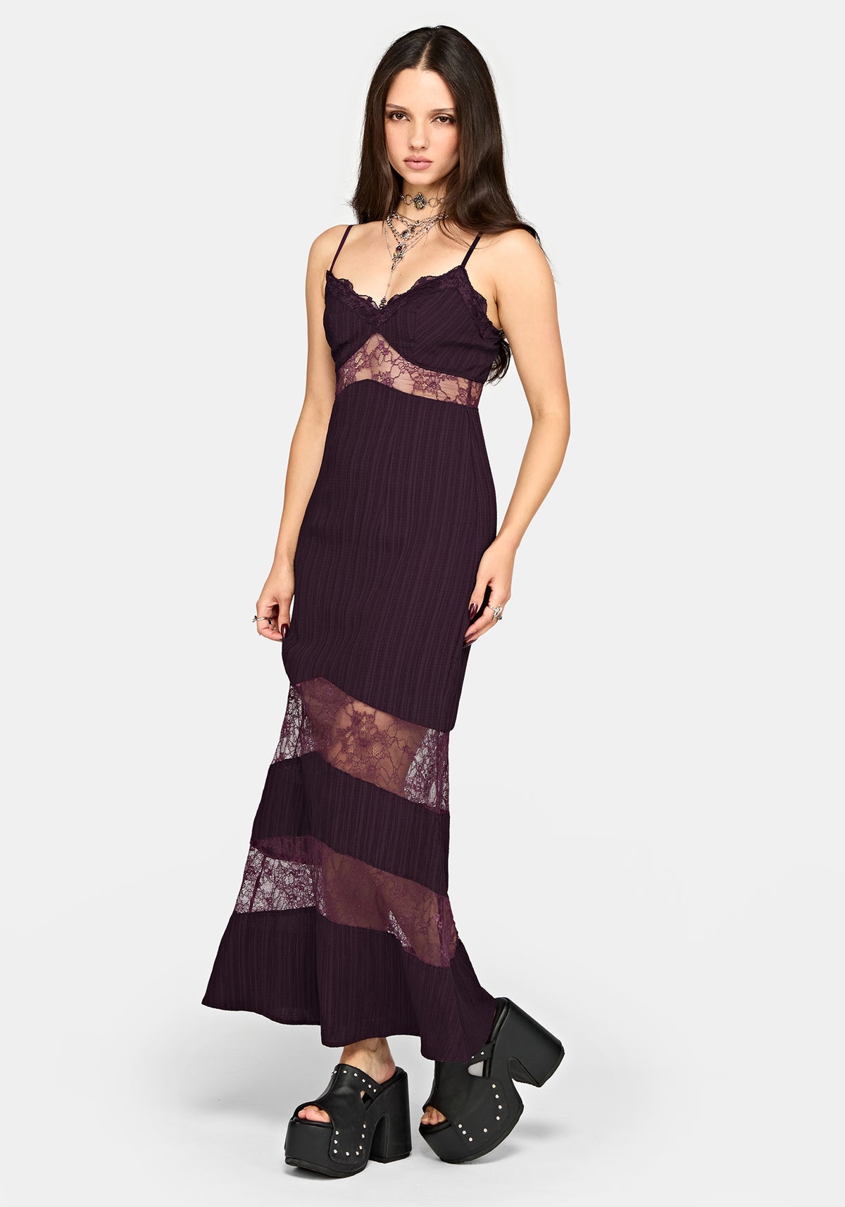 Fenella Lace Insert Cami Maxi Dress