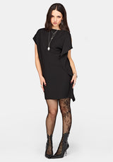 Orlina One-Shoulder Cape Mini Dress EU 34