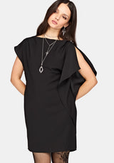Orlina One-Shoulder Cape Mini Dress EU 34