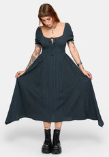 Fenella Keyhole Midi Dress - Green