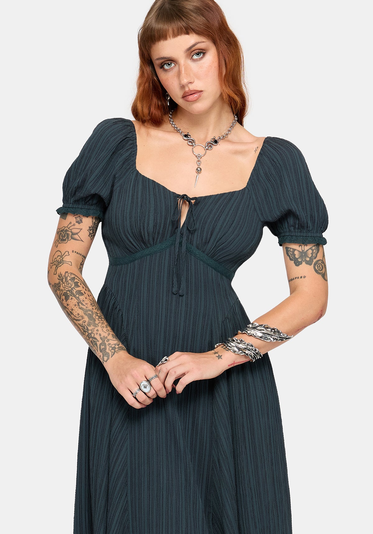 Fenella Keyhole Midikleid - Grün