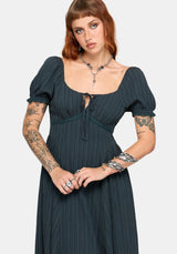 Fenella Keyhole Midi Dress - Green