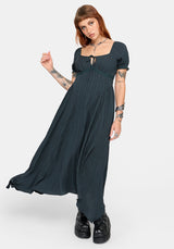 Fenella Keyhole Midi Dress - Green