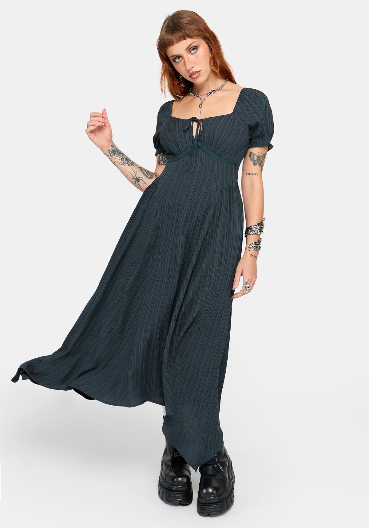 Fenella Keyhole Midikleid - Grün