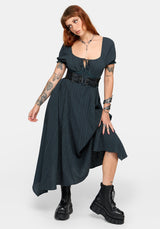 Fenella Keyhole Midi Dress - Green