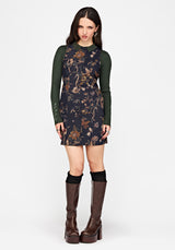 Poison Eden Button Up Mini Dress - Black