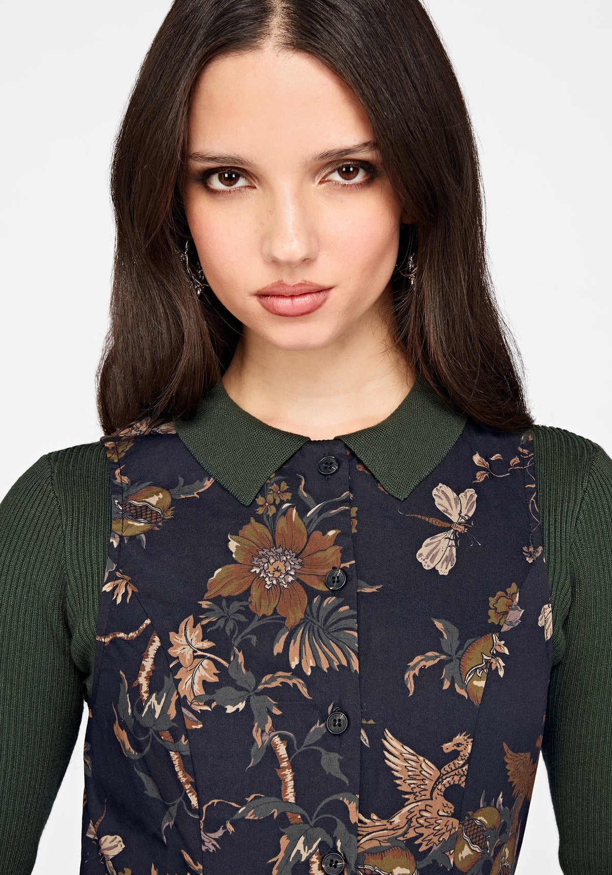 Poison Eden Button Up Mini Dress - Black