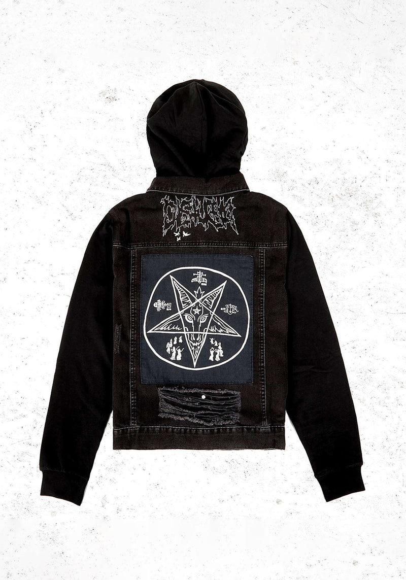Damage Denim Kapuze Jacke
