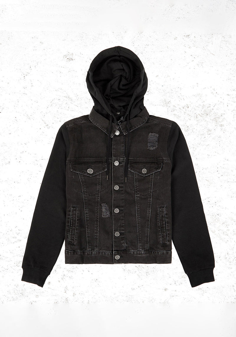 Damage Denim Kapuze Jacke